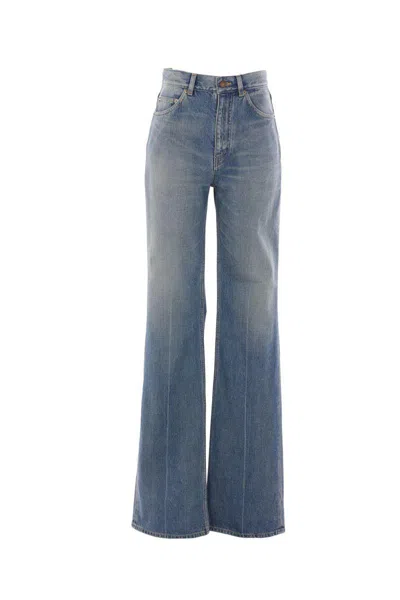 Saint Laurent Flared Leg Cotton Jeans