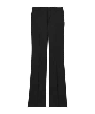 Saint Laurent Flared Pants In Cashmere In Black