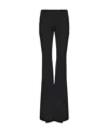 Saint Laurent Flared Wool Trousers In Black