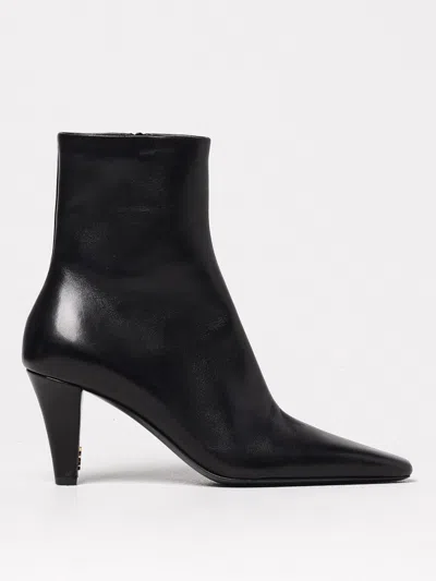 Saint Laurent Flat Ankle Boots  Woman Colour Black