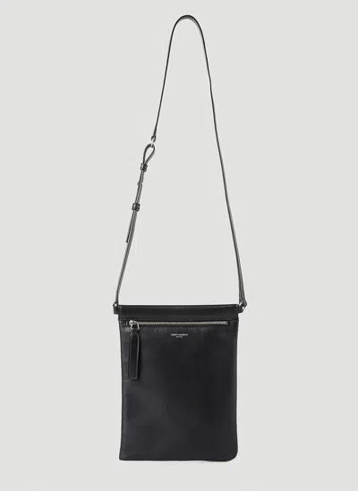 Saint Laurent Flat Crossbody Bag In Black