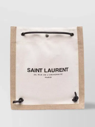 Saint Laurent Flat Crossbody Bag University In Black