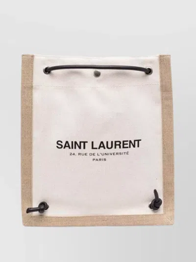 Saint Laurent Flat Crossbody Bag University In Black