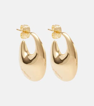 Saint Laurent Flat Hoop Earrings In Gold