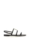 Saint Laurent Flat Sandal "cassandra" In Black