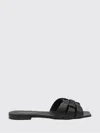 Saint Laurent Tribute Nu Pieds Embossed Croc Flat Sandals In Black