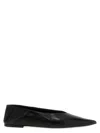 Saint Laurent Poppy Leather Ballet Flats In Black