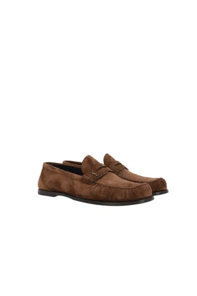Saint Laurent Flat Shoes In Brown