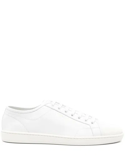 Saint Laurent Low-top Lace-up Sneakers In White