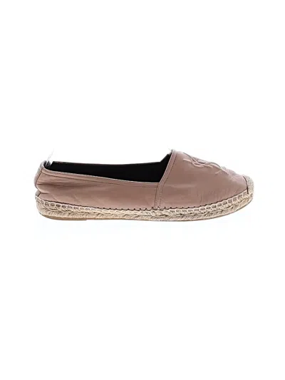 Pre-owned Saint Laurent Flats In Tan