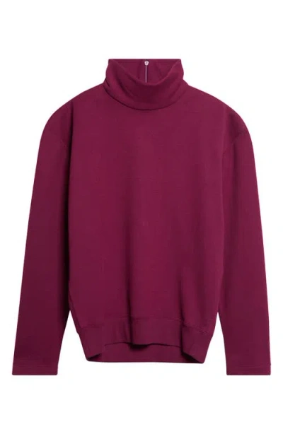 Saint Laurent Fleece Sweatshirt In Burgundy