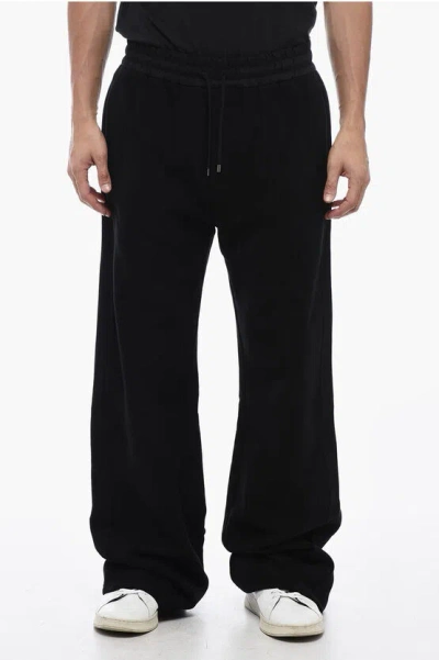 Saint Laurent Jogger Pants With Mini Embroidery In Black