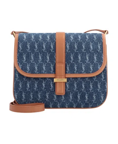 Saint Laurent Flip Shoulder Bag In Blue