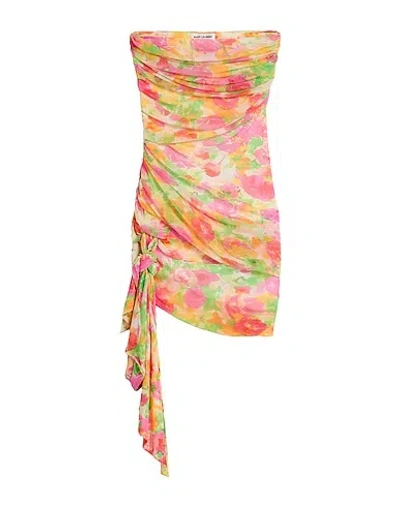 Saint Laurent Floral Camisole Asymmetrical Dress In Multi