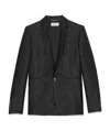 Saint Laurent Floral Jacquard Single-breasted Blazer In Black