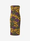 Saint Laurent Floral Motif Mini Dress In Floral Motif