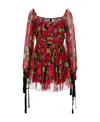 Saint Laurent Women's Robe Mousseline Fleur Gisele | Size 36 | 680641y3e161052 In Multicolor