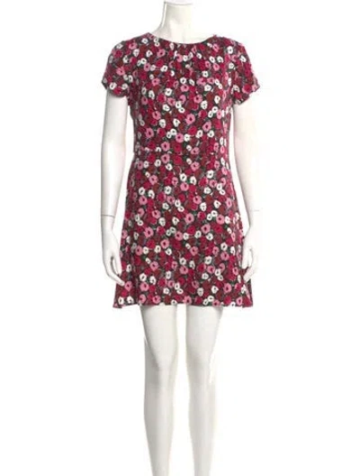 Pre-owned Saint Laurent Floral Print Mini Dress In Black