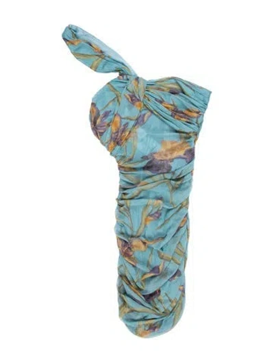 Pre-owned Saint Laurent Floral Print Mini Dress In Blue