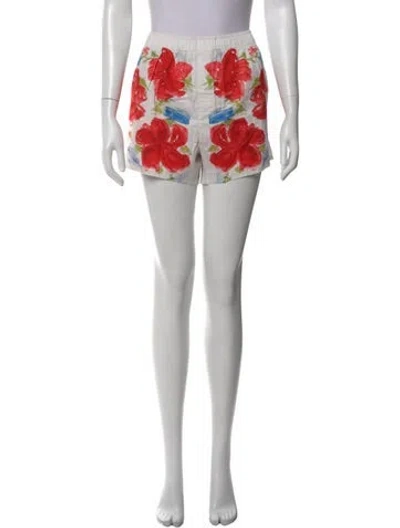 Pre-owned Saint Laurent Floral Print Mini Shorts W/ Tags