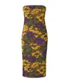 Saint Laurent Floral-print Tulle Midi Dress In Green