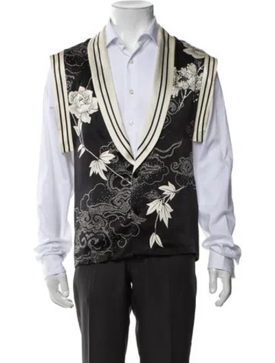 Pre-owned Saint Laurent Floral Print Vest In White
