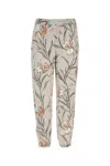 Saint Laurent Floral Print Satin Pant In Tan