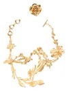 Saint Laurent Flower-motif Necklace In Gold