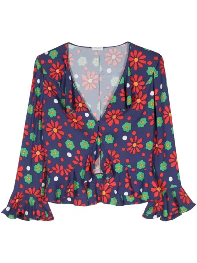 SAINT LAURENT SAINT LAURENT FLOWER PRINT TOP