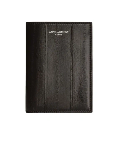 Saint Laurent Folding Wallet In Black