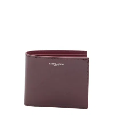 Saint Laurent Folding Wallet In Red