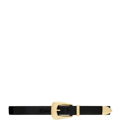 Saint Laurent Folk Buckle Belt In Black