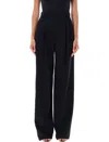 Saint Laurent Wide-leg Wool Pants For Women In Black