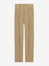 Saint Laurent Wool Gabardine High-waisted Carrot Trousers In Brown