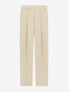 Saint Laurent Wool Tuxedo Trouser With Silk Lining In Beige