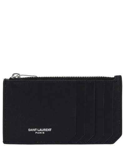 Saint Laurent Fragment Coin Purse In Black