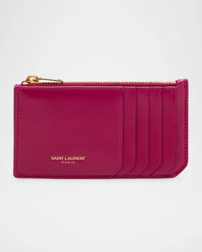Saint Laurent Fragments Card Case In Leather