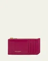Saint Laurent Fragments Card Case In Leather In Pink