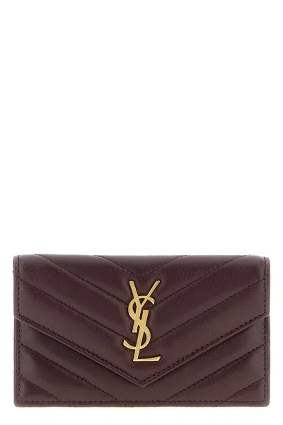 Saint Laurent 'fragments' Card Holder In Brown