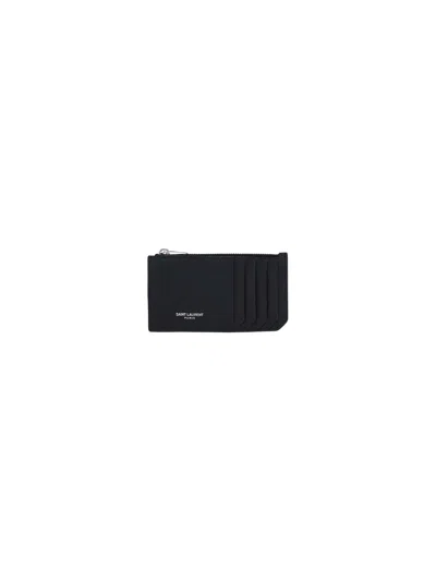 Saint Laurent Card Holder In Nero