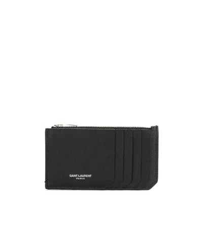 Saint Laurent Fragments Cardholder In Black