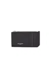 Saint Laurent Fragments Logo Embossed Cardholder In Black