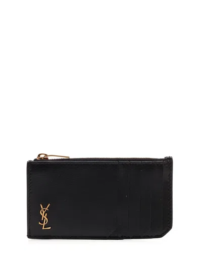 Saint Laurent Fragments Tiny Cassandre Wallets Black