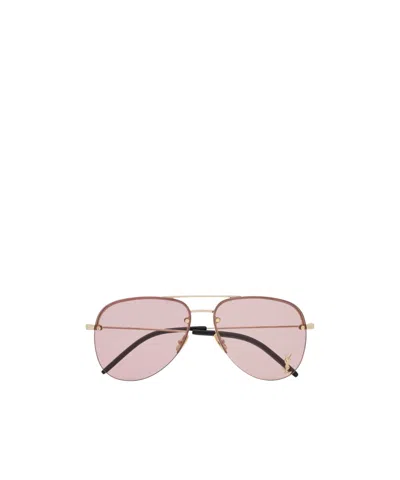 Saint Laurent Frameless Aviator Sunglasses In Pink
