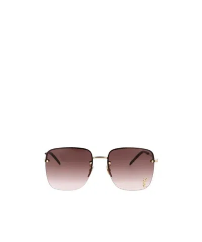 Saint Laurent Sl 312 M Sunglasses In 008 Gold Gold Brown