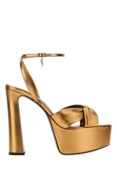 Saint Laurent Franciane 85mm Pumps In Gold