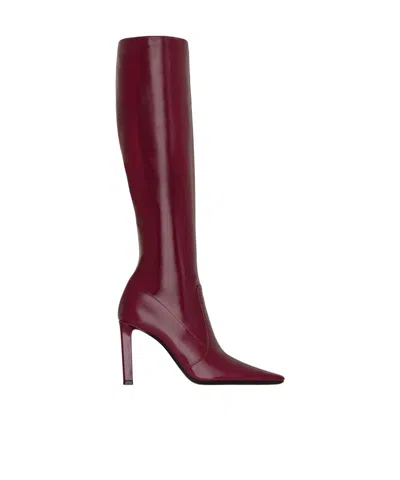 Saint Laurent Francoise Boots In Smooth Leather In Multi