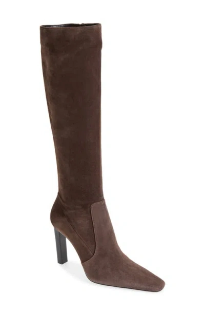 Saint Laurent Francoise Knee High Boot In Burgundy