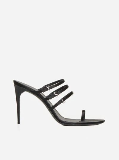 Saint Laurent Jerry 95mm Satin Mules In Black