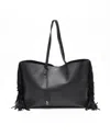 Saint Laurent Fringe Bold East/west Tote Bag In Black